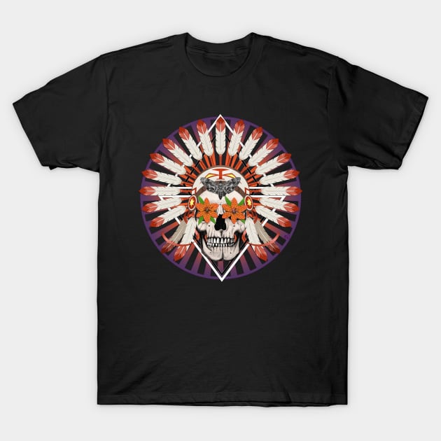 Tiger Lily Skull T-Shirt by Sean Damien